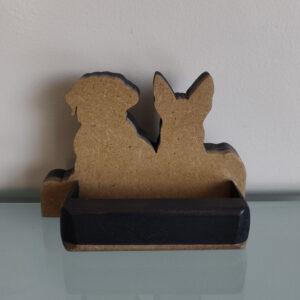 Portes carte chien2 mdf noir et incolore