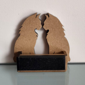 Portes cartes chats doubles MDF noir et naturel