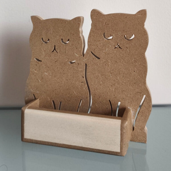 Portes cartes chat shorthair MDF incolore et peuplier – Image 2