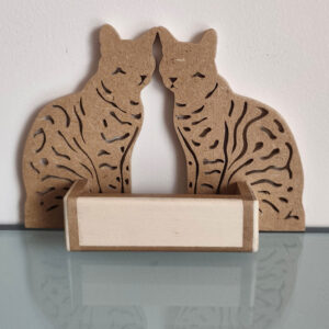 Portes cartes chat bengal MDF incolore et peuplier