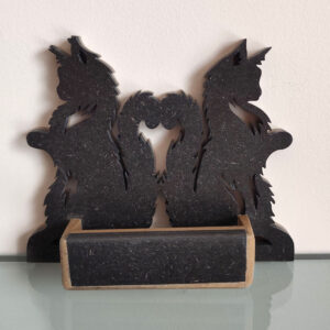 Portes cartes coon double MDF noir et naturel