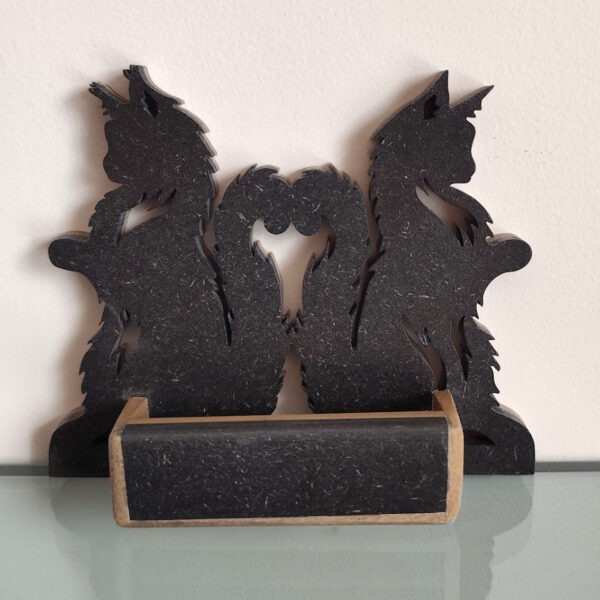 Portes cartes coon double MDF noir et naturel