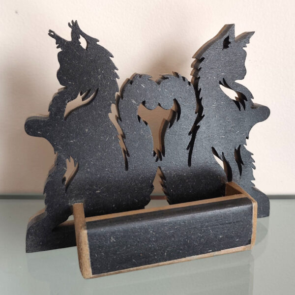 Portes cartes coon double MDF noir et naturel – Image 2