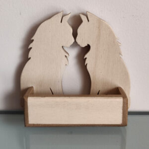 Portes cartes chat double MDF incolore et peuplier