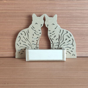 Portes cartes chat bengal MDF incolore et peuplier