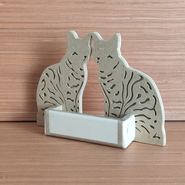 Portes cartes chat bengal MDF incolore et peuplier – Image 2