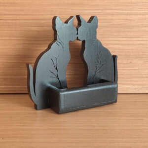 Portes cartes chat sphynx MDF noir