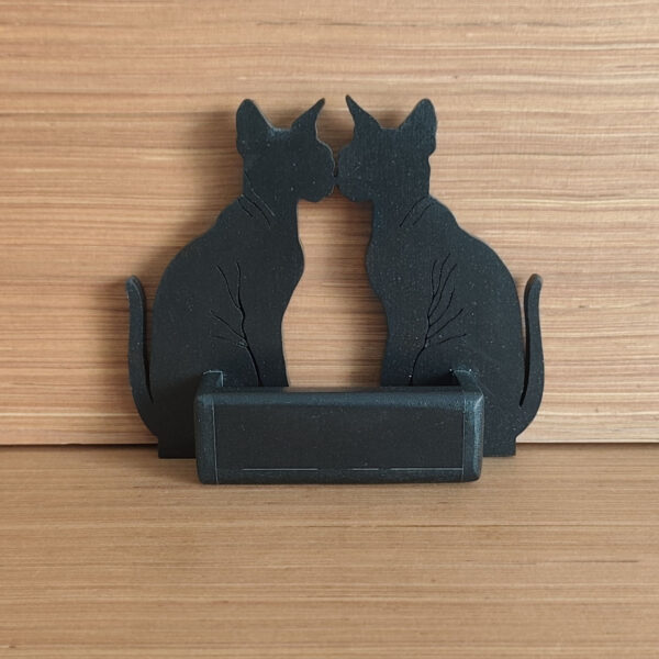 Portes cartes chat sphynx MDF noir – Image 2