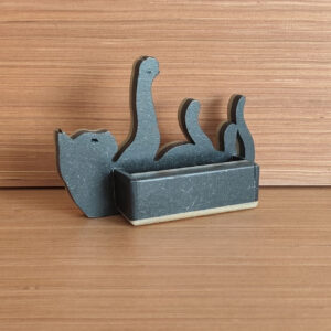 Portes cartes chats joueur MDF noir et naturel