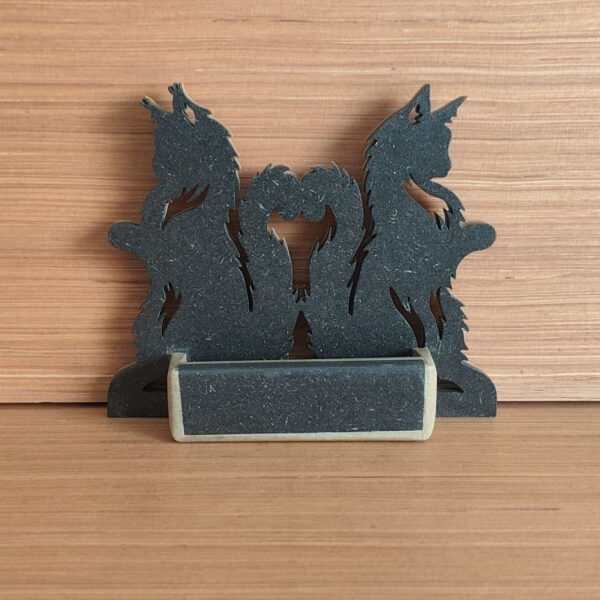 Portes cartes coon double MDF noir et naturel – Image 2