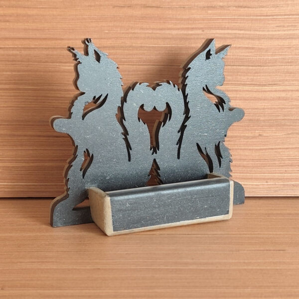 Portes cartes coon double MDF noir et naturel