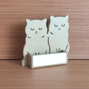 Portes cartes chat shorthair MDF incolore et peuplier