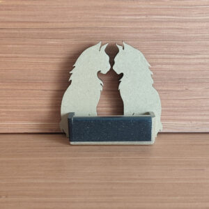 Portes cartes chats doubles MDF noir et naturel