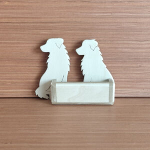 Portes carte berger australien peuplier et mdf naturel