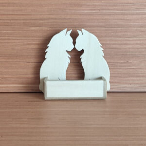 Portes cartes chat double MDF incolore et peuplier