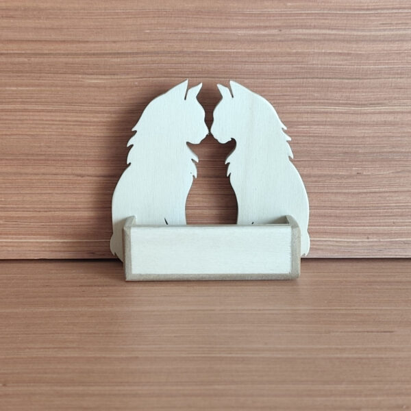 Portes cartes chat double MDF incolore et peuplier