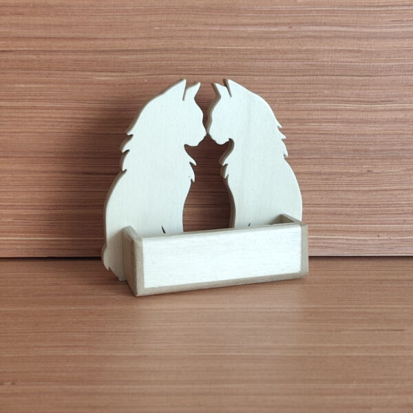 Portes cartes chat double MDF incolore et peuplier – Image 2
