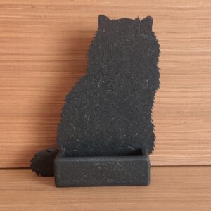 Portes cartes chat mdf noir